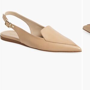 Stuart Weitzman Ryder Slingback Flats Golden Beige
